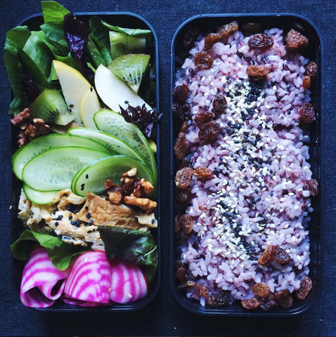 New! Bento box for A. Greens and pinks