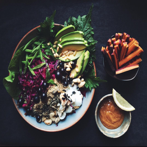 New! Red cabbage and runner beans salad